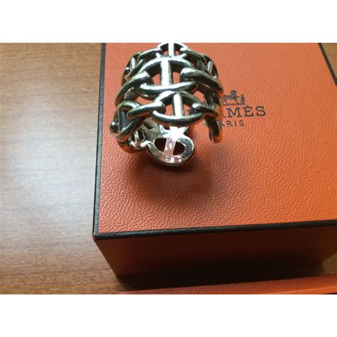 bague hermes chaine d'ancre argent